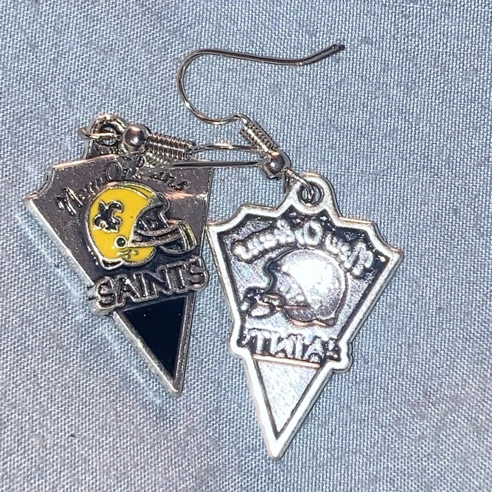 New Orleans Saints Yellow Helmet Dangle Earrings